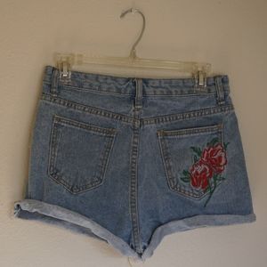 Flower Jean Shorts